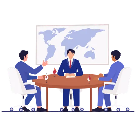 幹部間の外交会議  イラスト