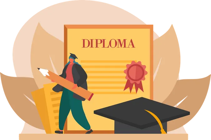 Étudiant en diplôme  Illustration