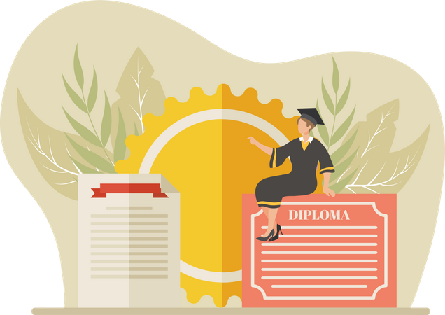 Étudiant en diplôme  Illustration