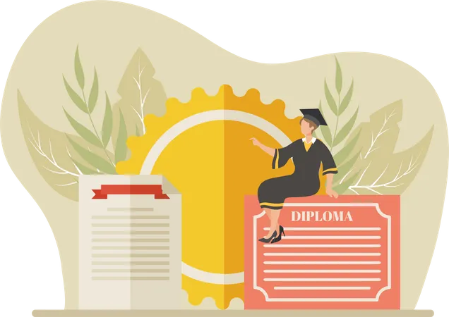 Étudiant en diplôme  Illustration