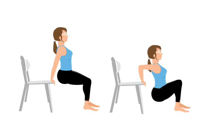 Trempettes des triceps assis  Illustration