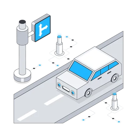 Direção de condução  Ilustração