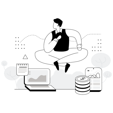 Directeur financier faisant la planification financière  Illustration