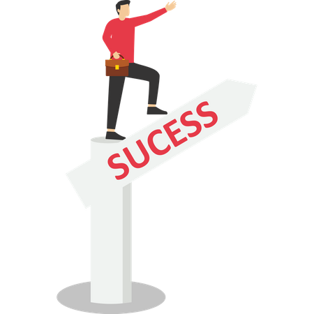 Direction for business success  Illustration