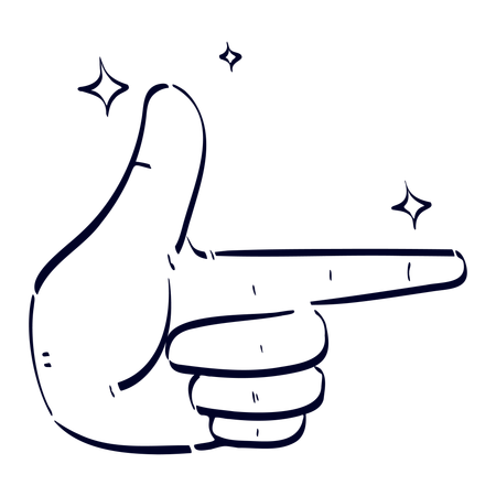 Direction Hand Gesture  Illustration