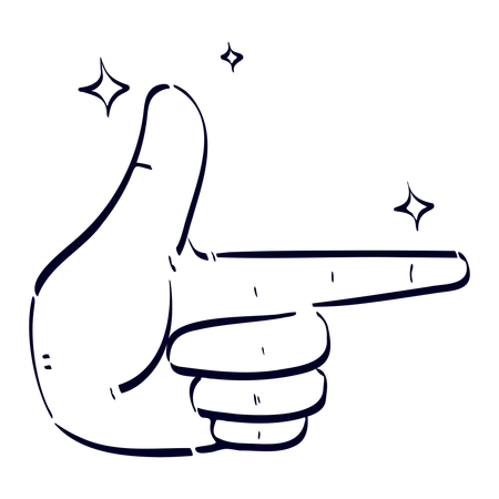 Direction Hand Gesture  Illustration