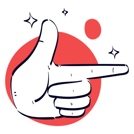 Direction Hand Gesture  イラスト