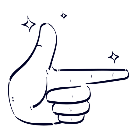 Direction Hand Gesture  イラスト