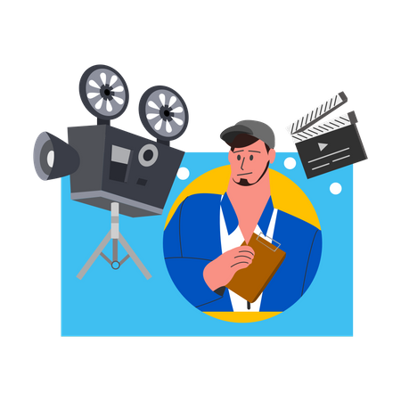 Director de cine haciendo película  Ilustración