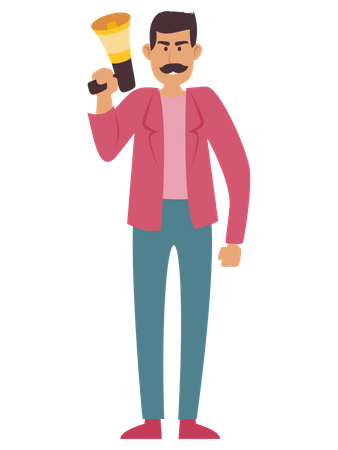 Director de cine sosteniendo megáfono  Ilustración
