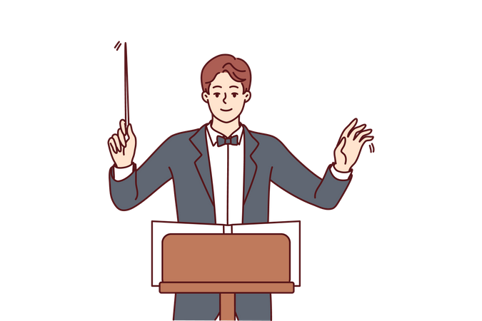 Director de orquesta masculino  Ilustración