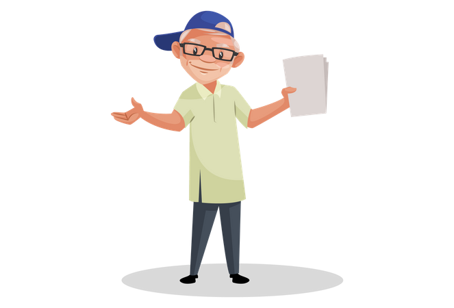 Director holding script in his hand Illustration