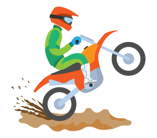 Dirt Bike rider doing stunt  Illustration