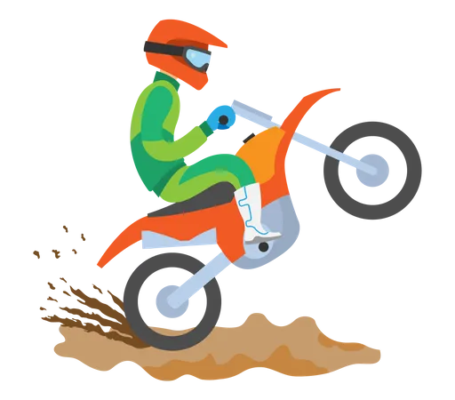 Dirt Bike rider doing stunt  Illustration