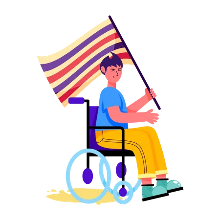 Flat Illustration Of Disability Pride Illustration