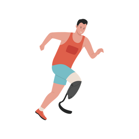 Disable Athlete male running  Illustration