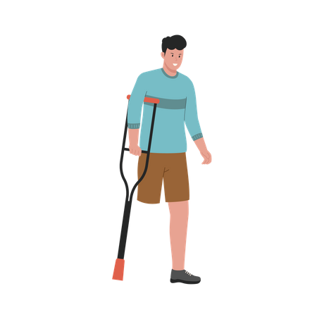 Disable man with walker  Illustration