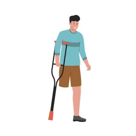 Disable man with walker  Illustration