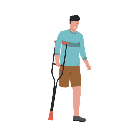 Disable man with walker  Illustration