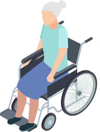 Disable old woman  Illustration