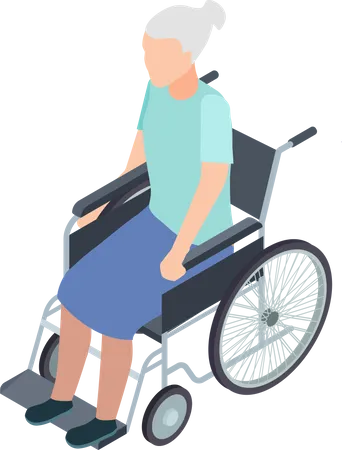 Disable old woman  イラスト