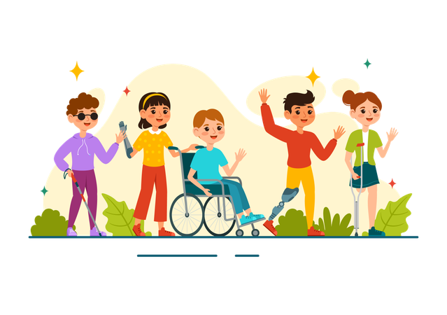 Disable people celebrate disability day  Illustration