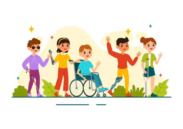 Disable people celebrate disability day  Illustration