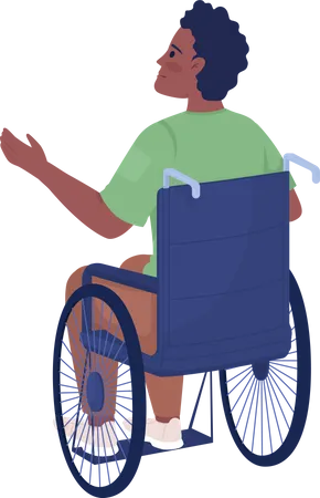 Disable student in wheelchair Illustration