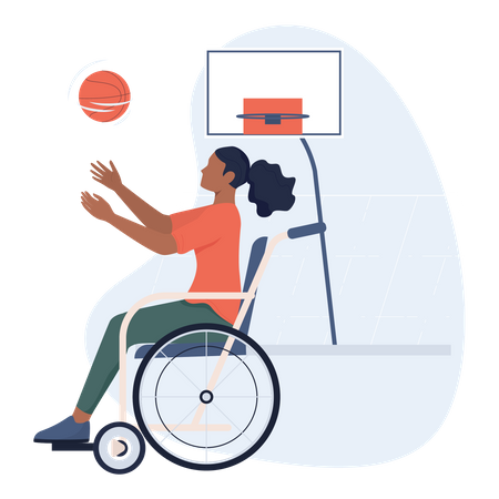 Disabled basketball player  Illustration