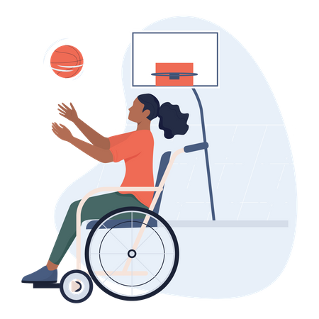 Disabled basketball player  Illustration