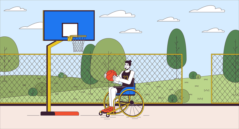 Disabled basketball player man  Illustration