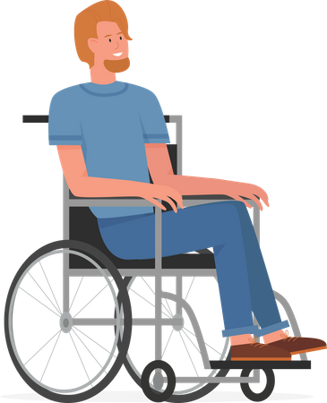 Disabled boy on wheelchair  Illustration