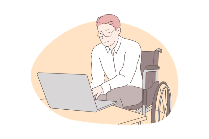 Disabled Businessman  Illustration
