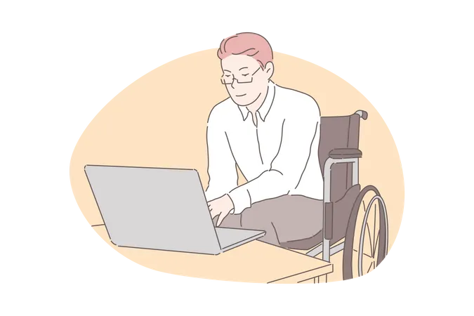 Disabled Businessman  Illustration