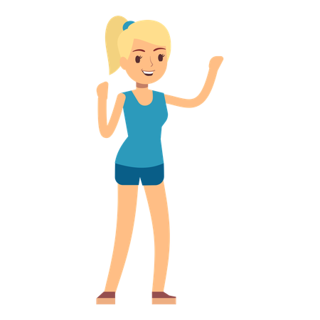 Disabled girl dancing  Illustration