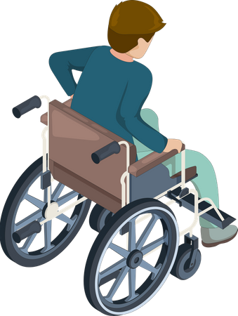 Disabled male sitting on wheelchair  Illustration