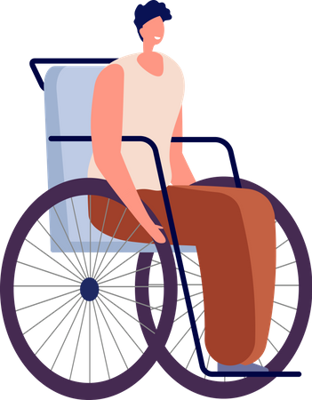 Disabled man in wheelchair  Illustration