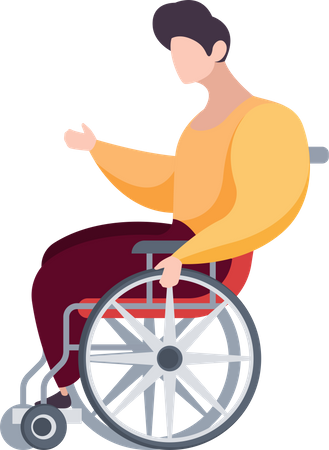 Disabled man on wheelchair Illustration