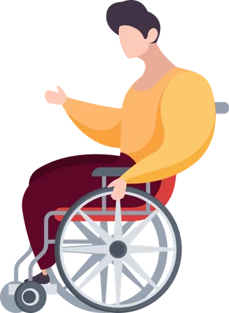 Disabled man on wheelchair Illustration
