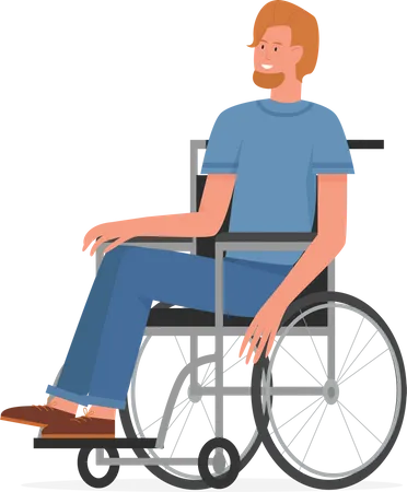 Disabled Man on wheelchair  Illustration