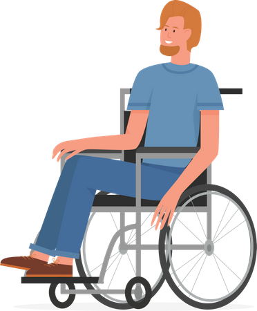 Disabled Man on wheelchair  Illustration