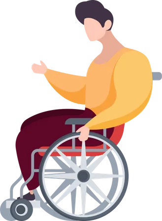 Disabled man on wheelchair  Illustration