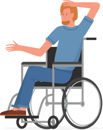 Disabled Man thinking something  Illustration