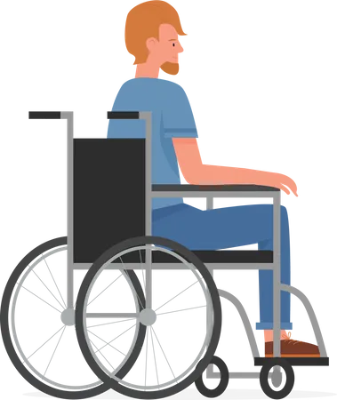 Disabled Man using wheelchair  Illustration