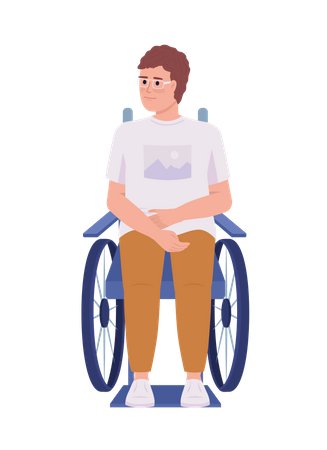 Disabled man with glasses  Illustration