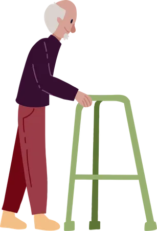 Disabled Old Man  Illustration