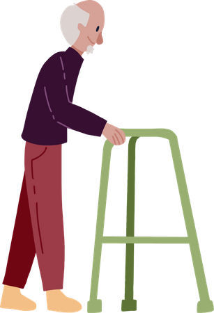 Disabled Old Man  Illustration