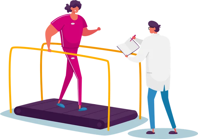 Disabled Patient Exercises Illustration