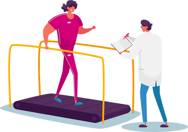 Disabled Patient Exercises  Illustration