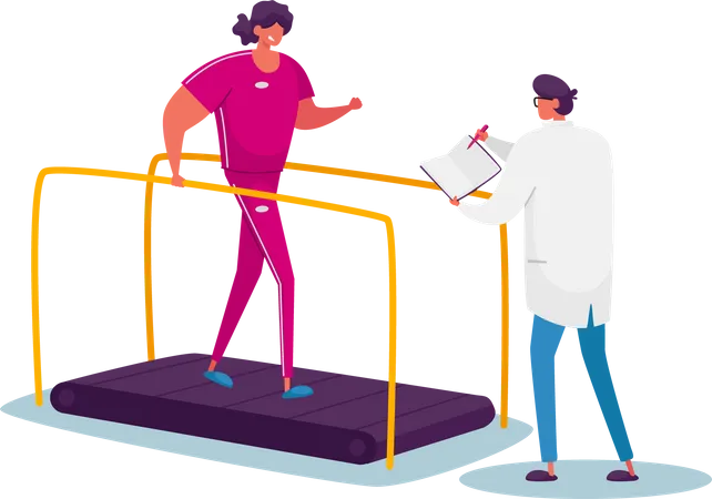 Disabled Patient Exercises  Illustration